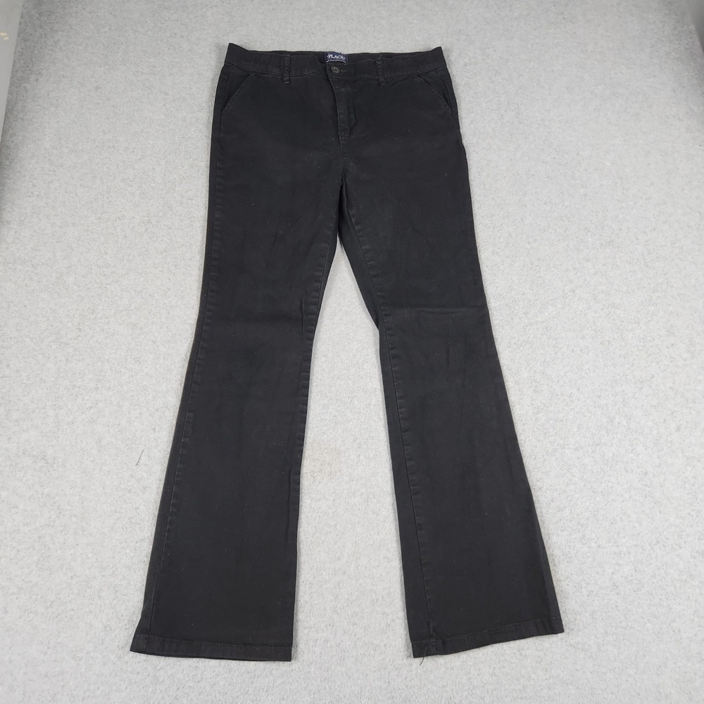 The Children's Place Pants‎ Kids 16 Black Cotton Stretch Twill Uniform Classic